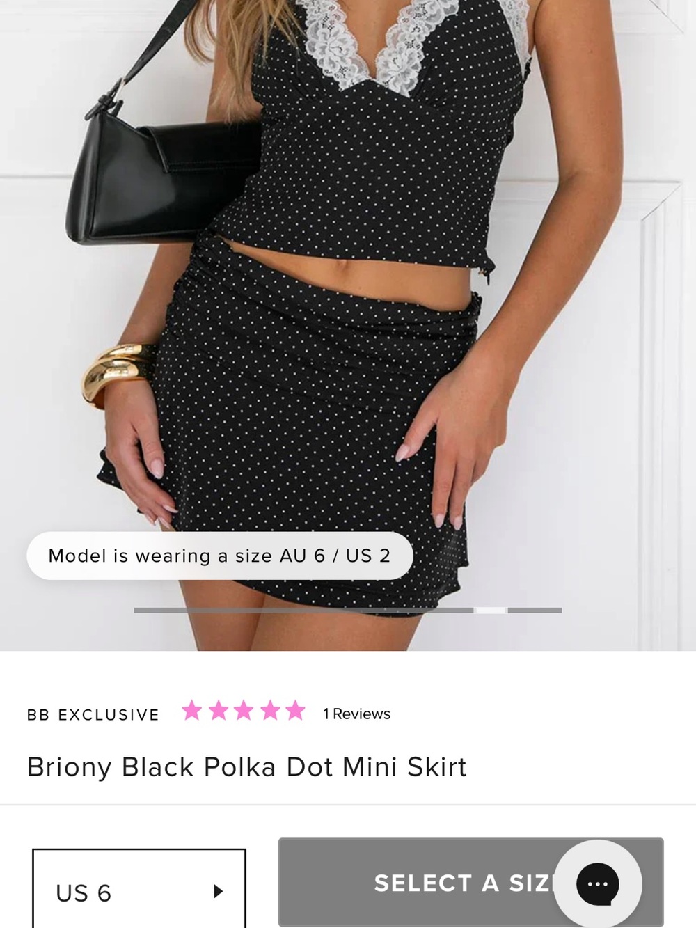 Beginning Boutique Black Polka Dot Mini Skirt